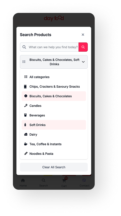 Day Food Catalogue Search Interface