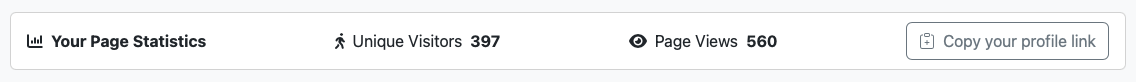Users can view total unique visitors and page views count.